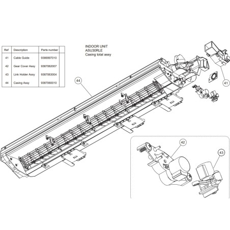 FUJITSU K9386997010 aka 9386997010 CABLE GUIDE HY ASU30RLE