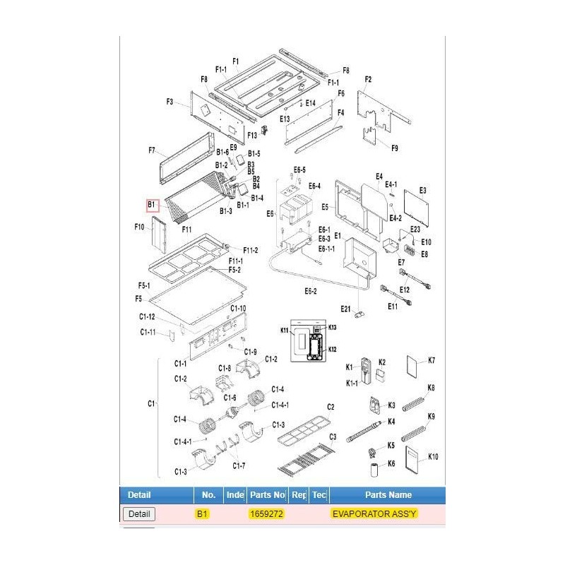 DAIKIN 1659272 EVAPORATOR ASS'Y