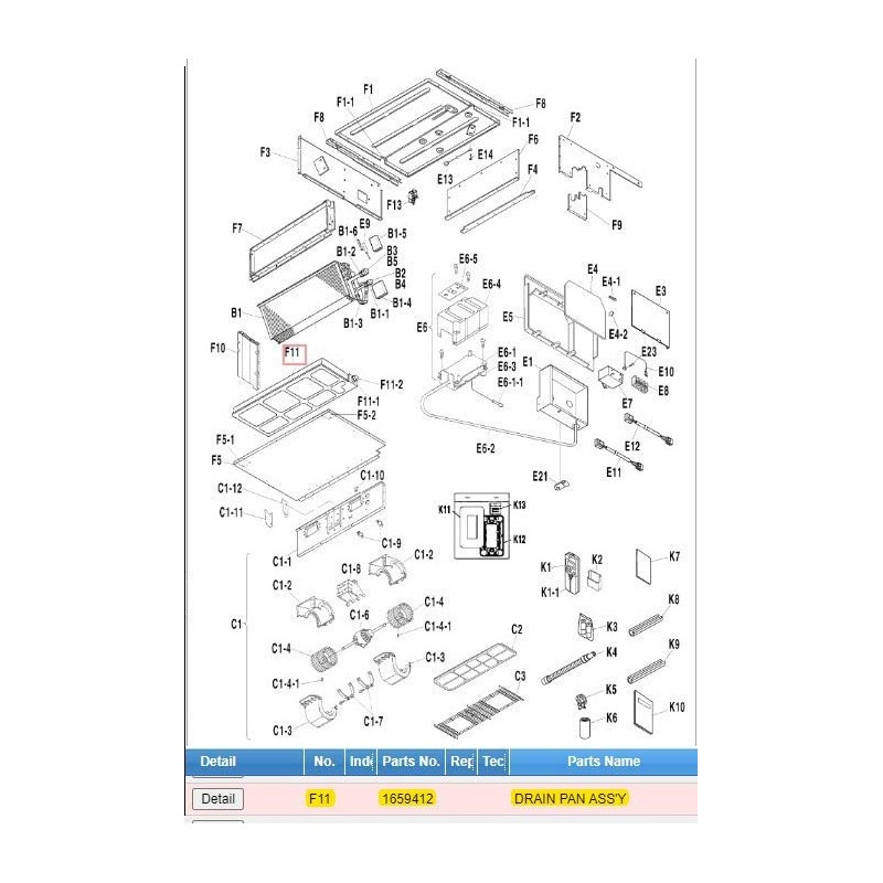 DAIKIN 1659412 DRAIN PAN ASS'Y