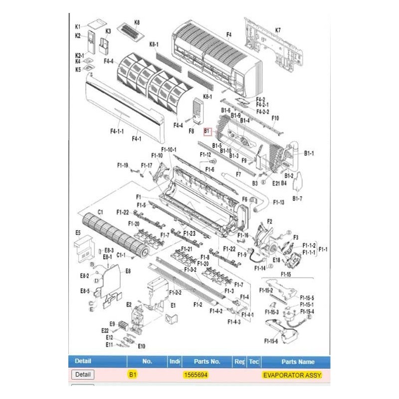 DAIKIN 1565694 EVAPORATOR ASSY.