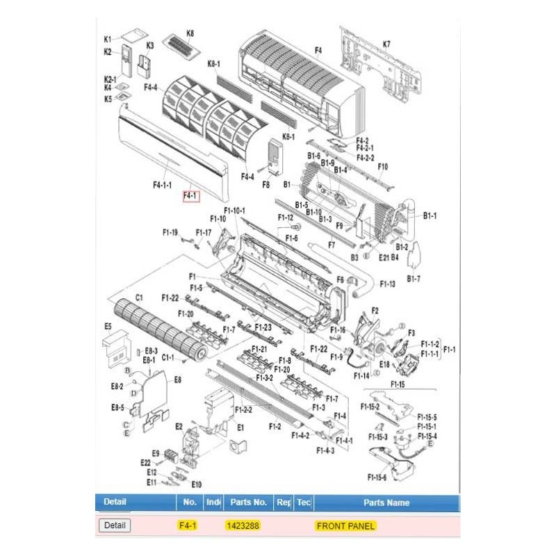 DAIKIN 1423288 FRONT PANEL