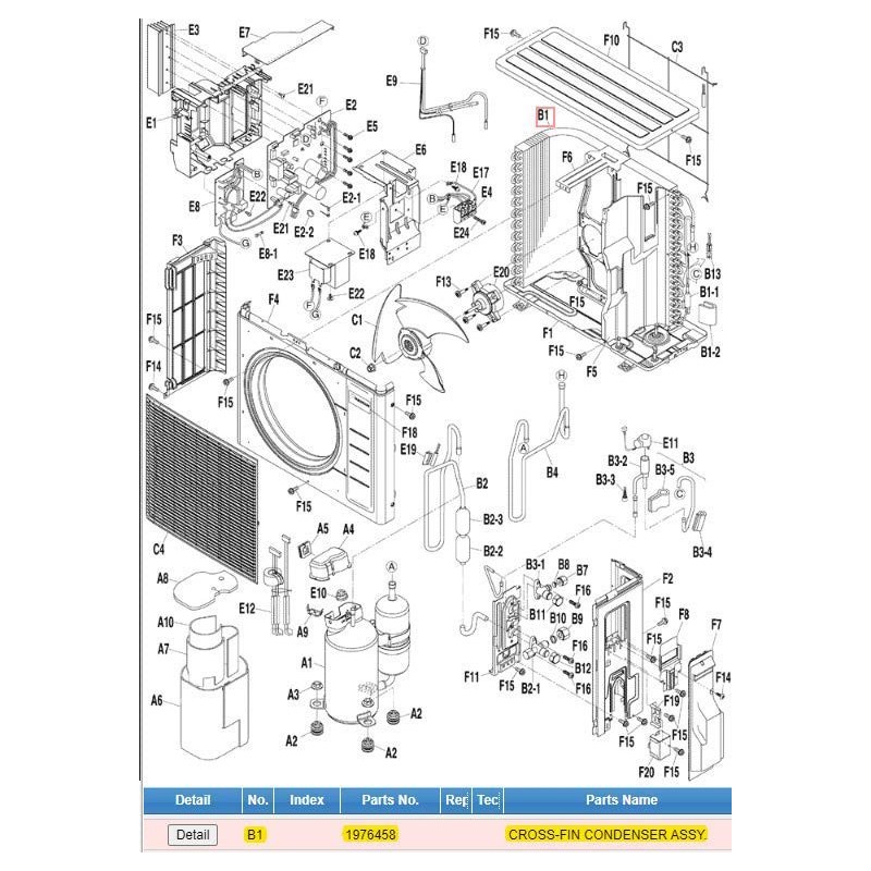 DAIKIN 1976458 CROSS-FIN CONDENSER ASSY