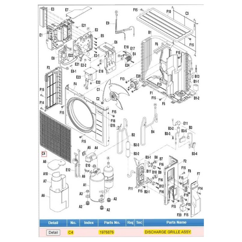 DAIKIN 1976876 DISCHARGE GRILLE ASSY.