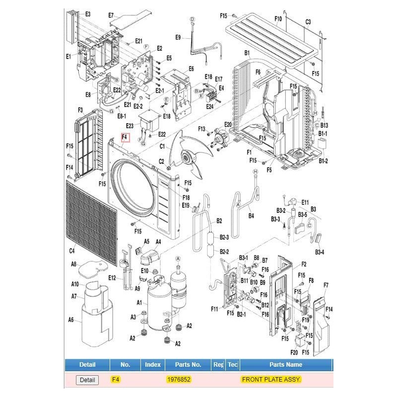 DAIKIN 1976852 FRONT PLATE ASSY.