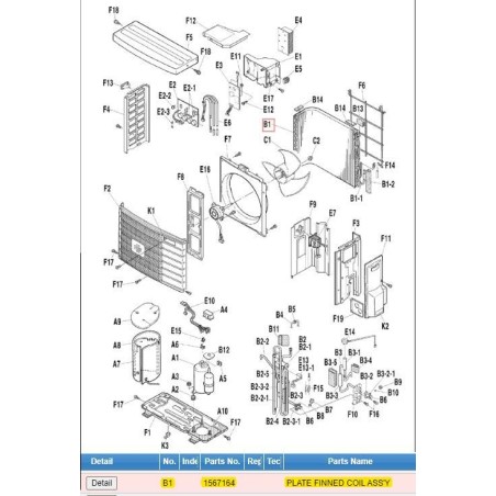 DAIKIN 1567164 PLATE FINNED COIL ASS'Y