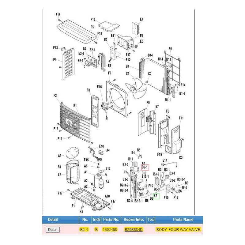 DAIKIN 1302468 BODY, FOUR-WAY VALVE