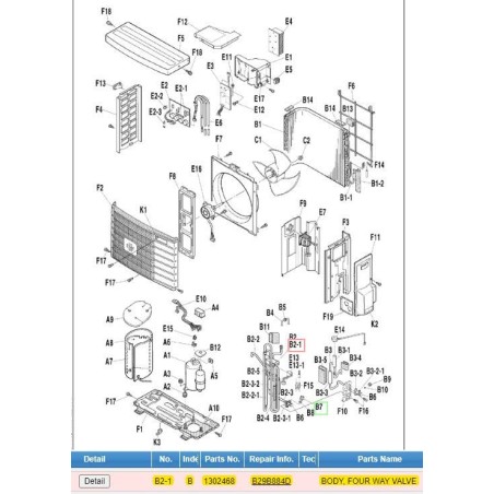 DAIKIN 1302468 BODY, FOUR-WAY VALVE