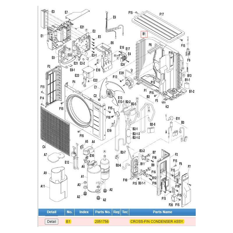DAIKIN 2051756 CROSS-FIN CONDENSER ASSY.
