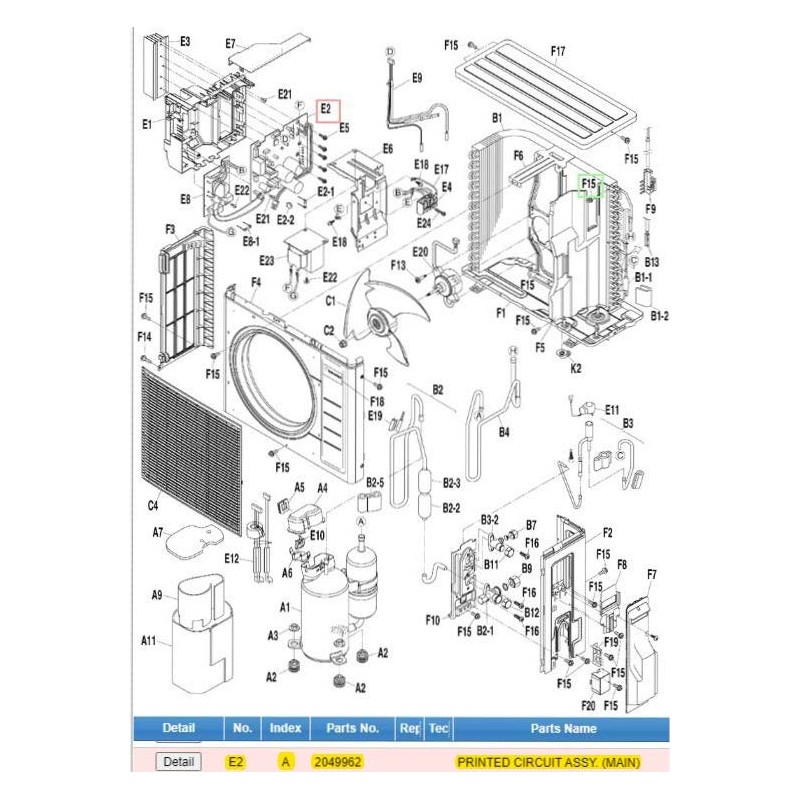 DAIKIN 2049962 PRINTED CIRCUIT ASSY. (MAIN)