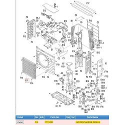 DAIKIN 1711288 AIR DISCHARGE GRILLE