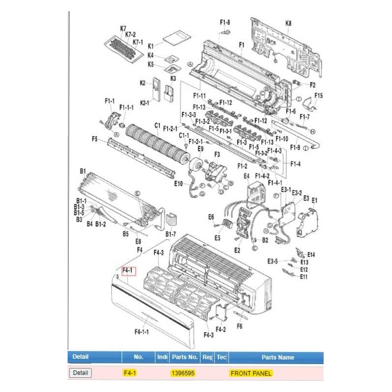 DAIKIN 1396595 FRONT PANEL