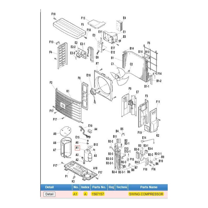 DAIKIN 156715J SWING COMPRESSOR