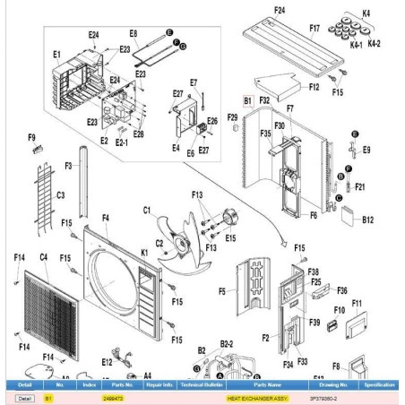 DAIKIN 2499473 HEAT EXCHANGER ASSY.