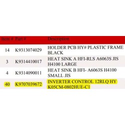 FUJITSU K9707039672 aka 9707039672 INVERTER CONTROL 12RLQ WSL DNO