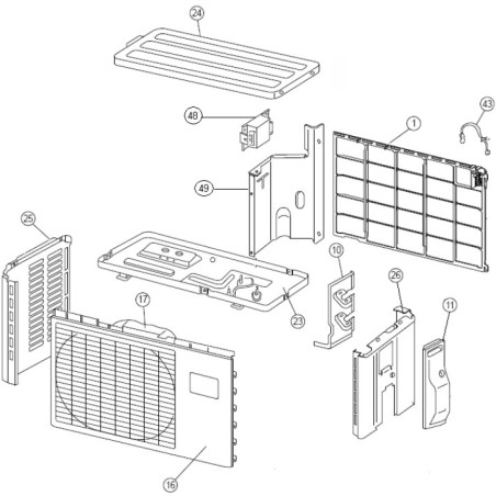 FUJITSU K9313806026 aka 9313806026 PANEL FRONT RAC-RR2 DW