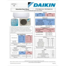 Daikin 18,000 btu 18.5 SEER Heat Pump & Air Conditioner Ductless Mini Split FTX18AXVJU / RX18AXVJU