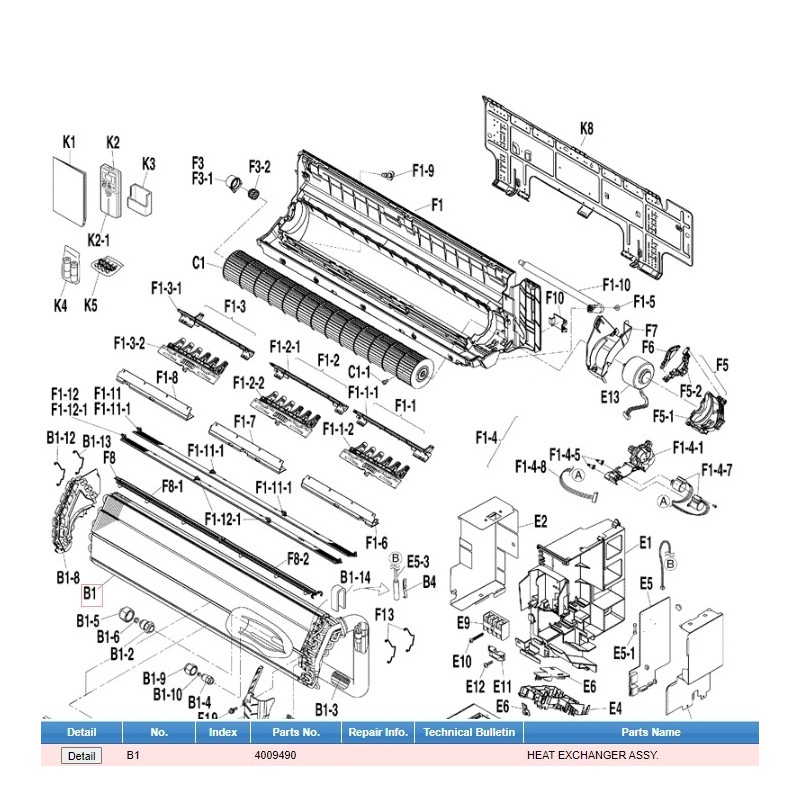 DAIKIN 4009490 HEAT EXCHANGER ASSY.