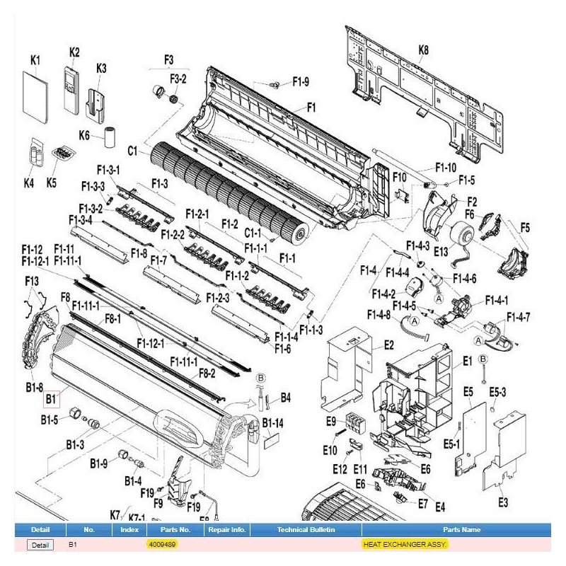 DAIKIN 4009489 HEAT EXCHANGER ASSY.