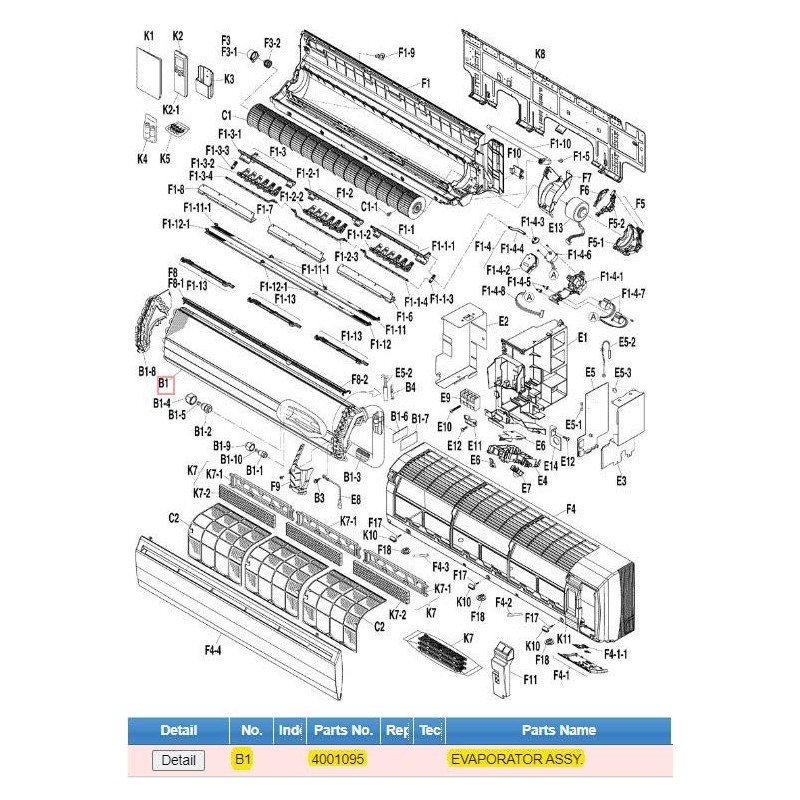 DAIKIN 4001095 EVAPORATOR ASSY.
