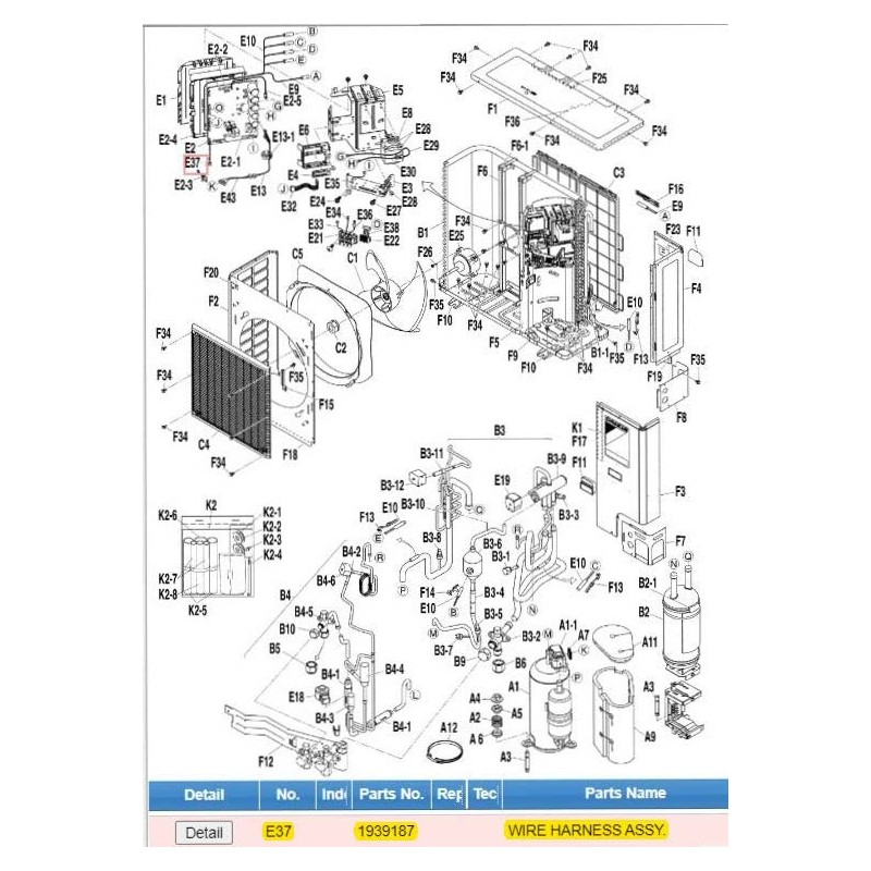 DAIKIN 1939187 WIRE HARNESS ASSY