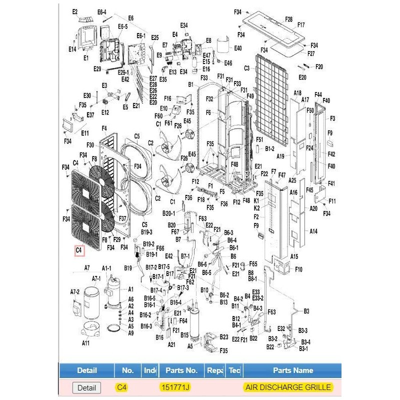 DAIKIN 151771J AIR DISCHARGE GRILLE