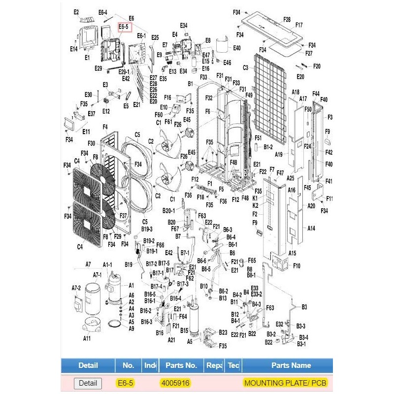 DAIKIN 4005916 MOUNTING PLATE/ PCB
