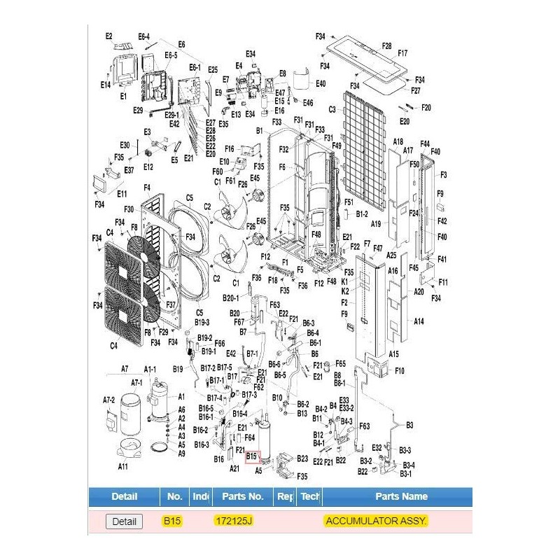 DAIKIN 172125J ACCUMULATOR ASSY.