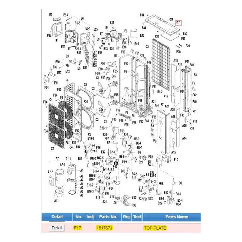 DAIKIN 151767J TOP PLATE