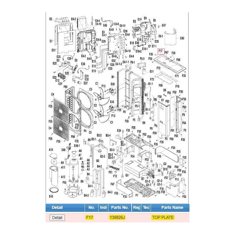 DAIKIN 138826J TOP PLATE