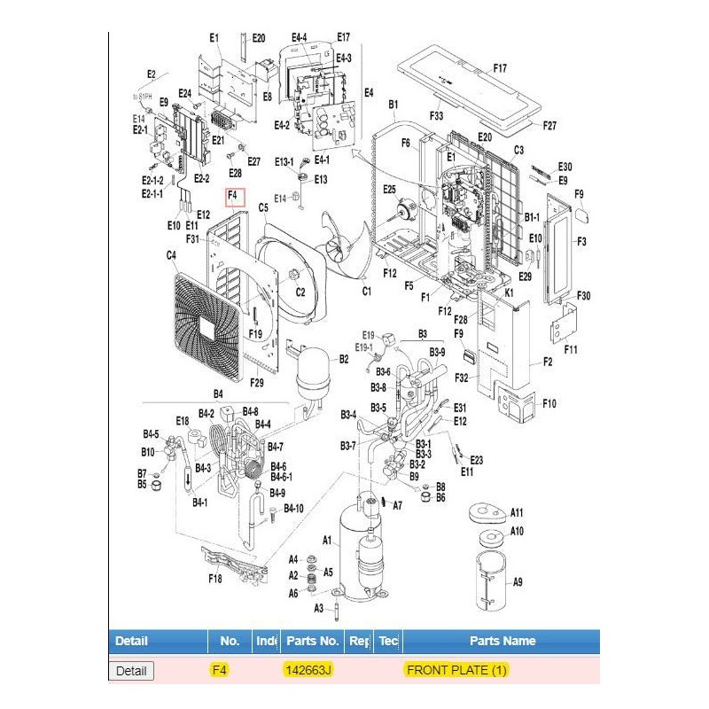 DAIKIN 142663J FRONT PLATE