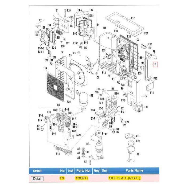 DAIKIN 138931J SIDE PLATE (RIGHT)