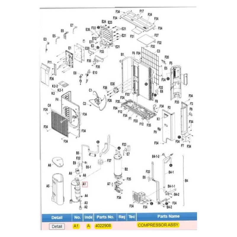 DAIKIN 4022908 COMPRESSOR ASSY.