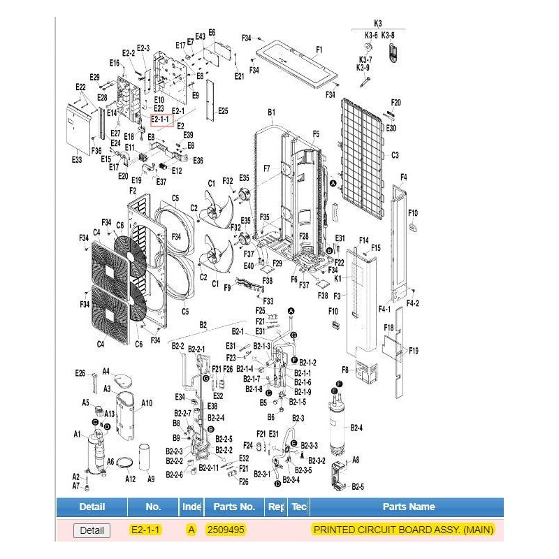 DAIKIN 2509495 PRINTED CIRCUIT BOARD ASSY. (MAIN)