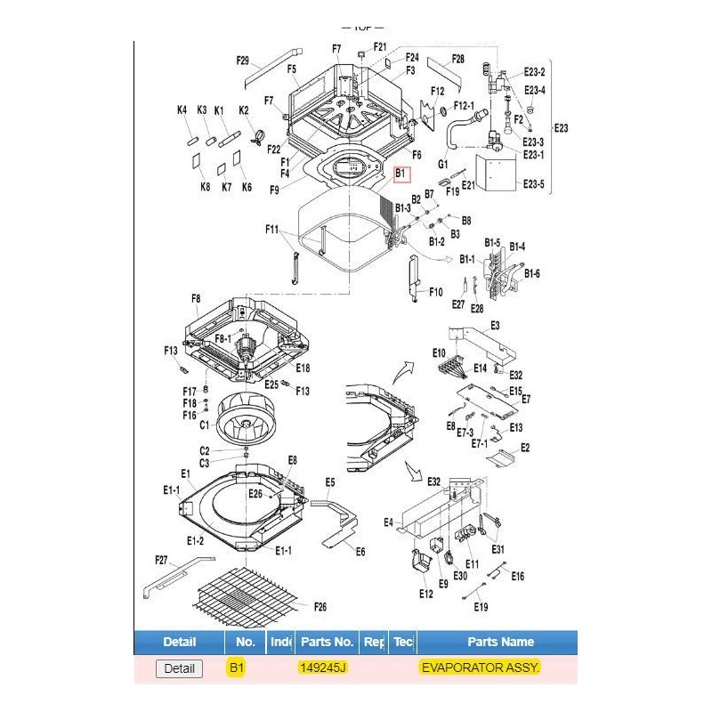 DAIKIN 149245J EVAPORATOR ASS'Y