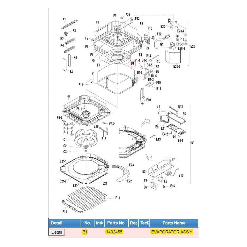 DAIKIN 1492455 EVAPORATOR ASS'Y