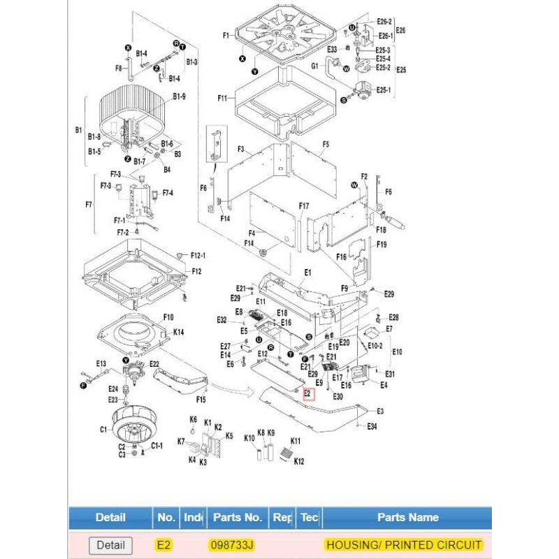 DAIKIN 098733J HOUSING, PRINTED CIRCUIT