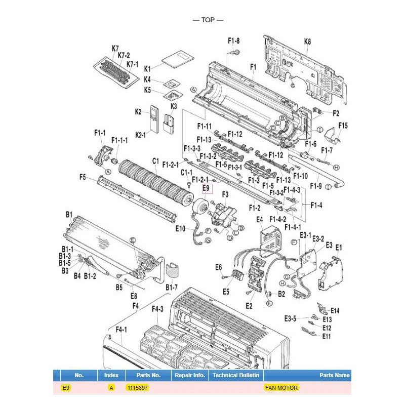 DAIKIN 1115897 FAN MOTOR