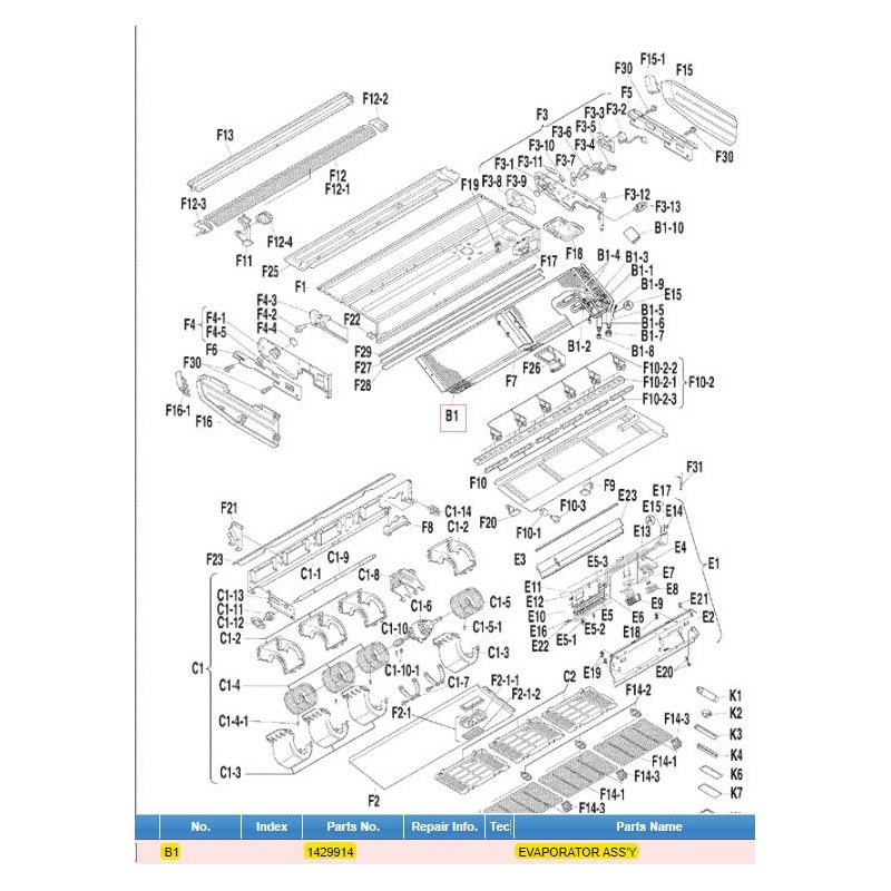 DAIKIN 1429914  EVAPORATOR ASS'Y