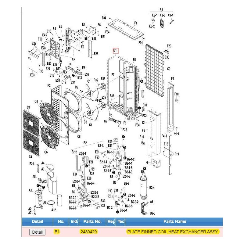DAIKIN 2430429 PLATE FINNED COIL HEAT EXCHANGER ASSY.