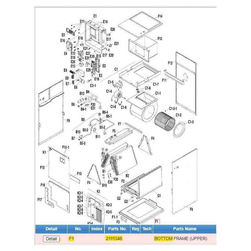 DAIKIN 2111348 BOTTOM FRAME (UPPER)