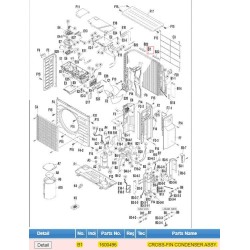 DAIKIN 1600496 CROSS-FIN CONDENSER ASSY.
