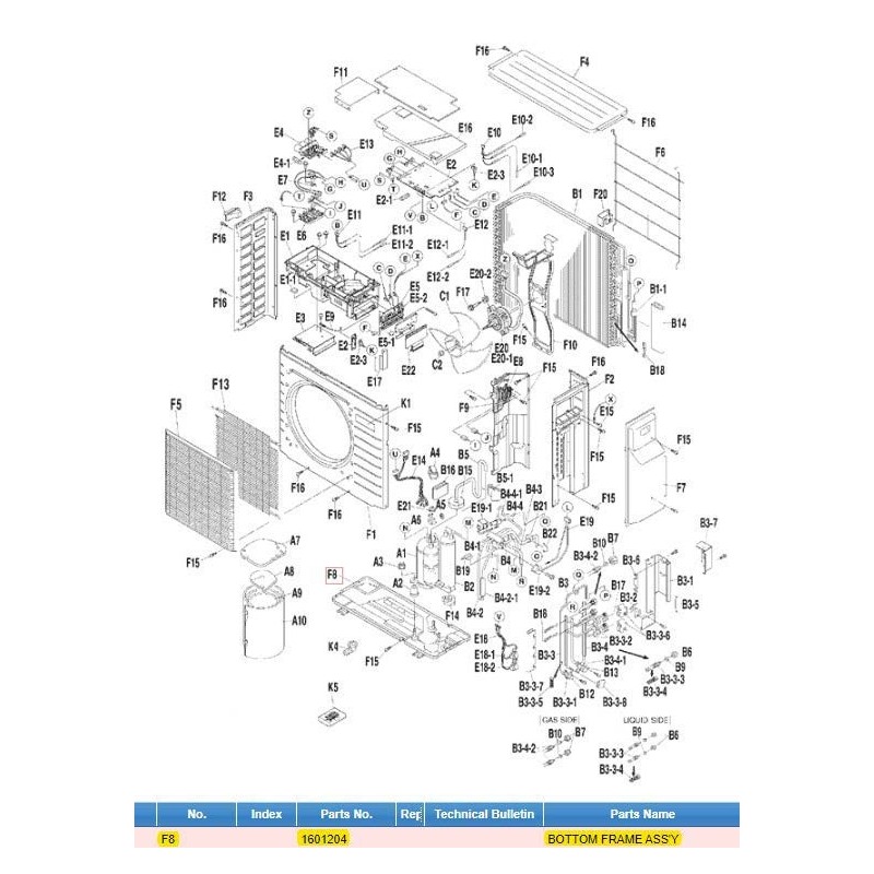 DAIKIN 1601204 BOTTOM FRAME ASSY.