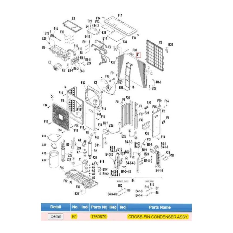 DAIKIN 1760879 CROSS-FIN CONDENSER ASSY.