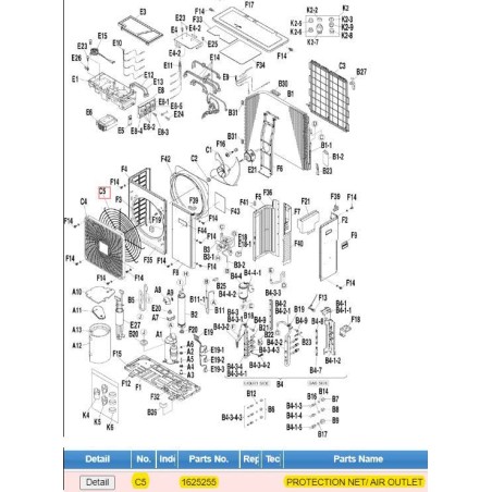 DAIKIN 1625255 PROTECTION NET/ AIR OUTLET