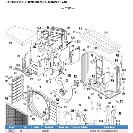 DAIKIN 2052090 CROSS-FIN CONDENSER ASSY.