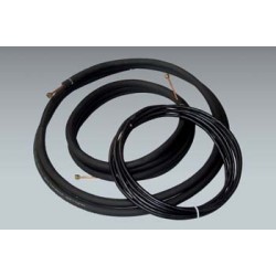 Mueller 1/4" x 3/8" mini split lineset with 1/2" insulation and 35 ft of Honeywell Direct Burial 14/4 communication cable 