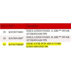 FUJITSU K9705798069 aka 9705798069 INDICATOR PCB ABUA VAB