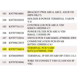 FUJITSU K9707736014 aka 9707736014 TERMINAL PCB VAB