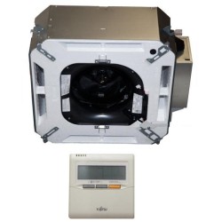Fujitsu 9RLFCC 9,000 BTU 24.0 SEER Heat Pump & Air Conditioner Ductless Ceiling Recessed Cassette Mini Split AUU9RLF / AOU9RLFC