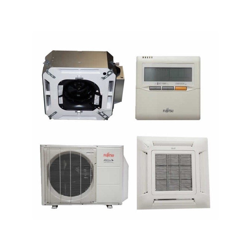 Fujitsu 9RLFCC 9,000 BTU 24.0 SEER Heat Pump & Air Conditioner Ductless Ceiling Recessed Cassette Mini Split AUU9RLF / AOU9RLFC